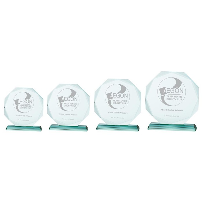 ASPIRE JADE GLASS AWARD - 4 SIZES - 15CM - 22.5CM  (19MM THICK)